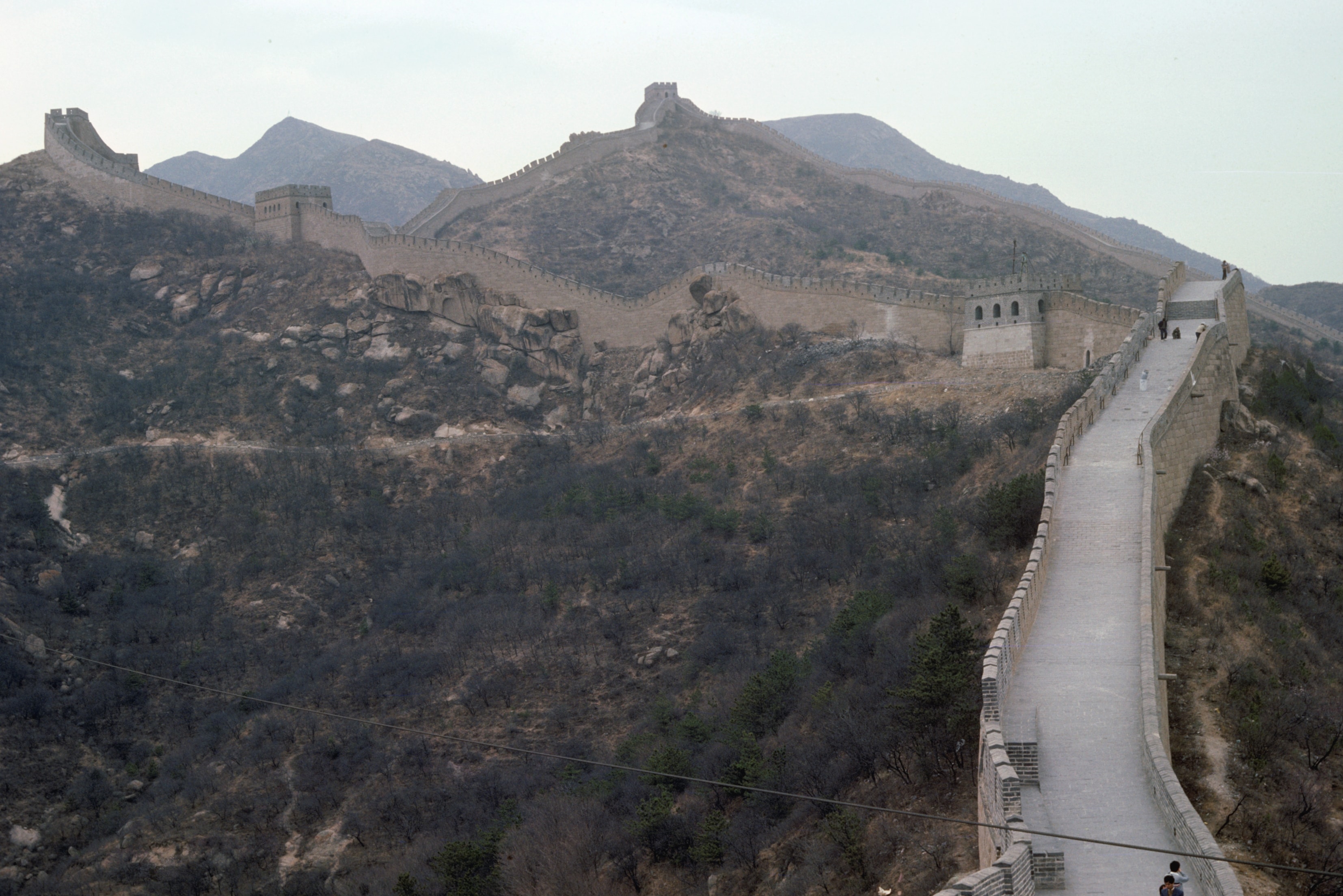 Great Wall of China stretching over mountains