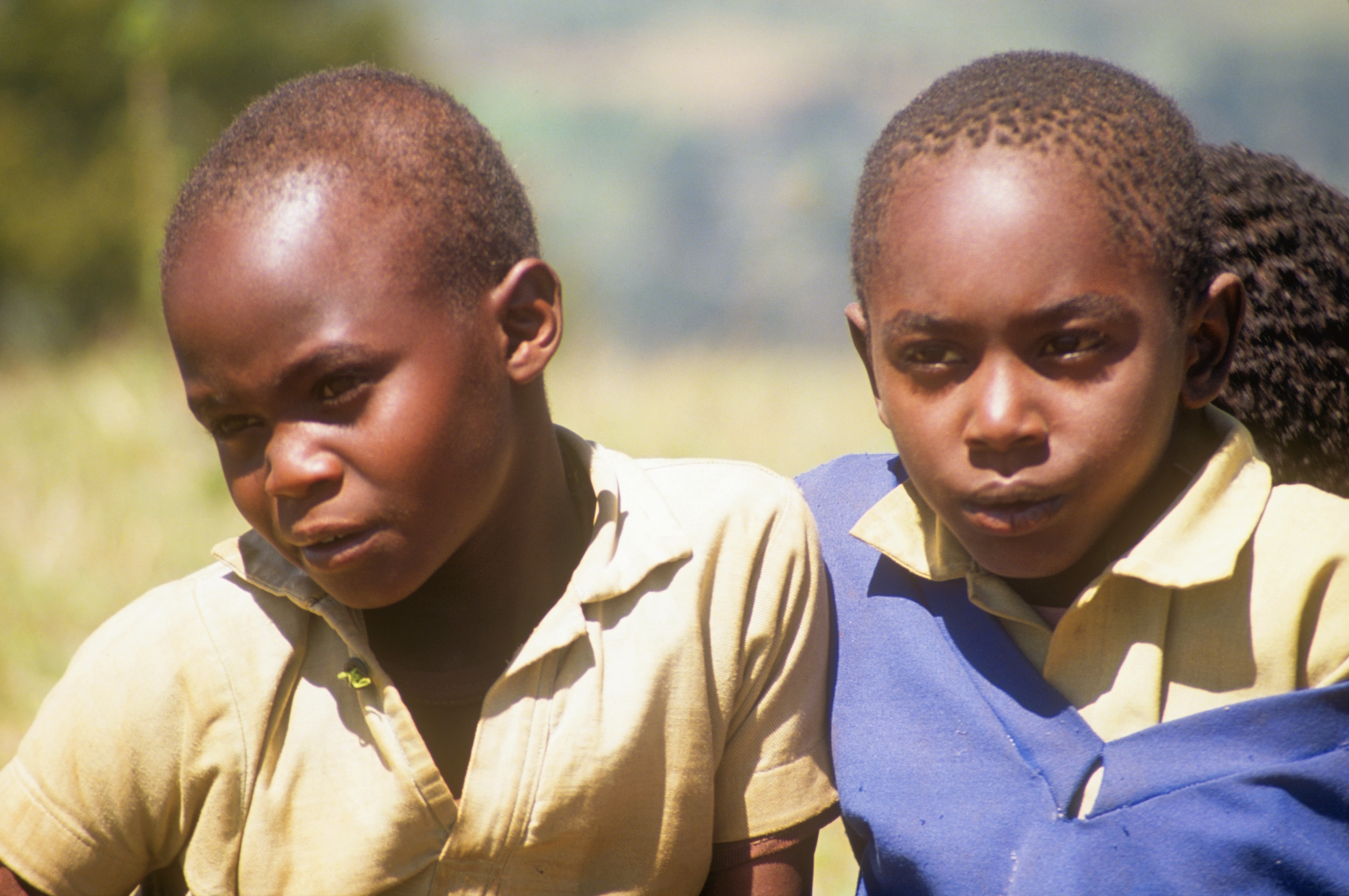 Two schoolboys in uniform in Kenya